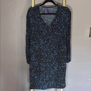 Seraphim Maternity/Nursing Black & Blue Ruched Dress